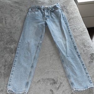 Light wash ultra high rise straight jeans